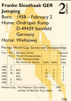 1995 Collect-A-Card Equestrian #156 Franke Sloothaak / Weihaiwej Back